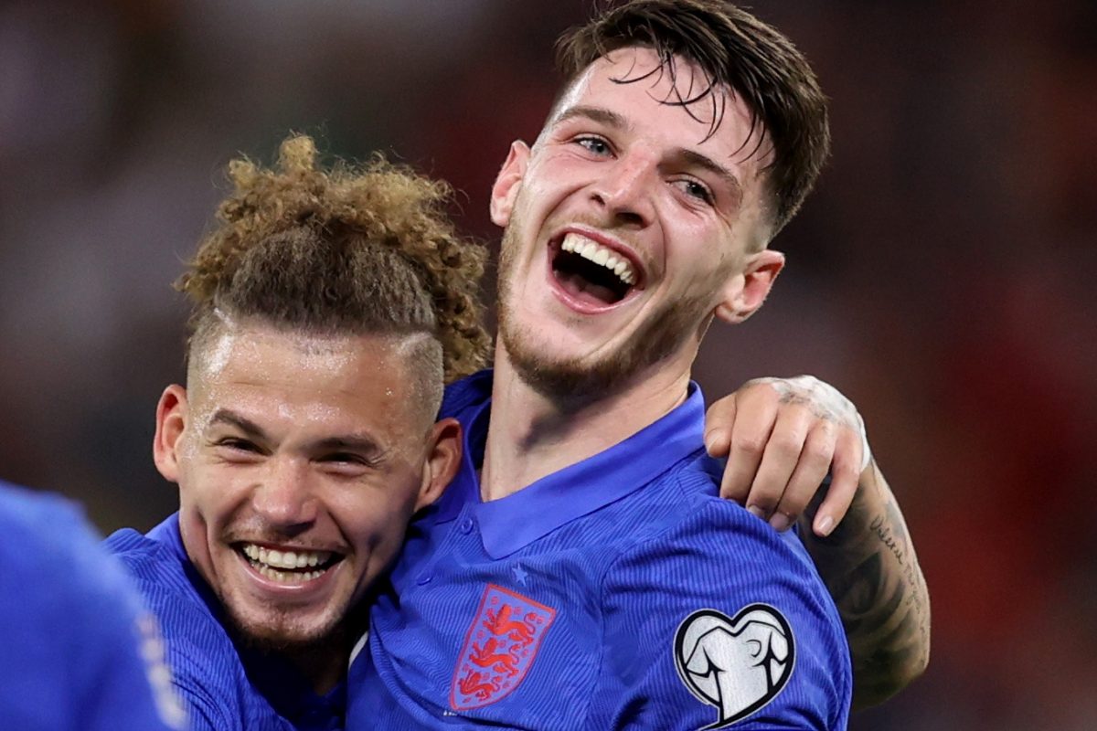  Declan Rice sends four-word message to Leeds’ Kalvin Phillips after another dominant England 