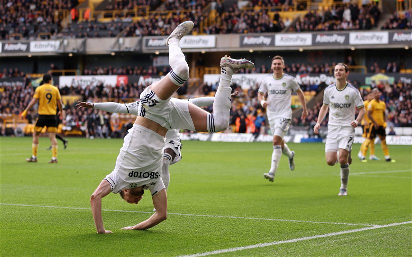 Image for Image: Mateusz Klich is absolutely loving what Luke Ayling has just done in Leeds United’s 4-2 win at Wolves