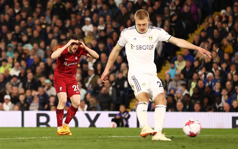 Image for View: Shambolic footage emerges of Leeds United duo during Liverpool embarrassment