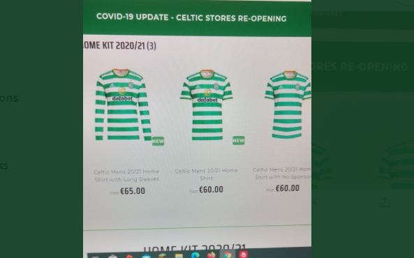 Image for Adidas tops sneak peek as Celtic put tops up then take them down.