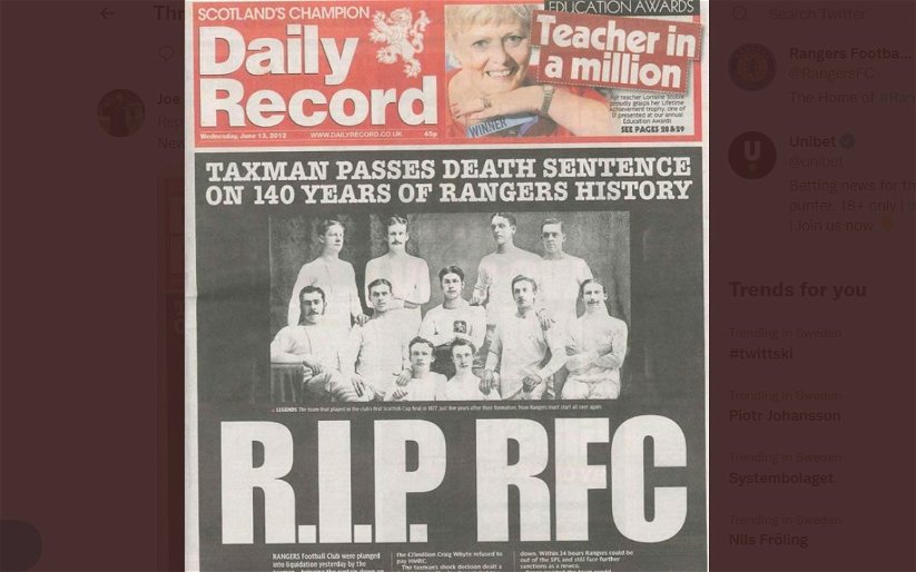 Image for “Absolute tosh, founded in 2012, never liquidated, muppets” Forrest fans hit back at Sevco’s bizarre 150 year boast
