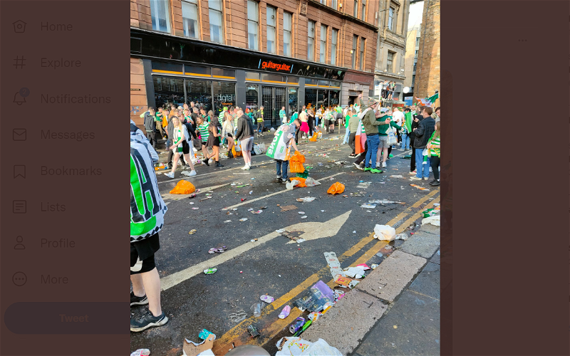 Image for Sevco fans desperate attacks trying to get Celtic charged for party clean up