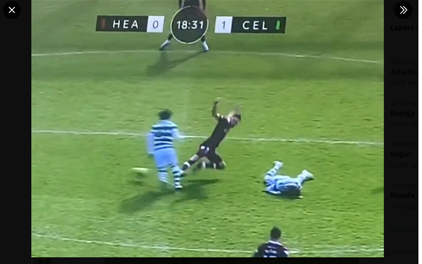 Image for Celts fire back at Conroy over Hatate ban with 2 videos of dives for Rangers vs Raith