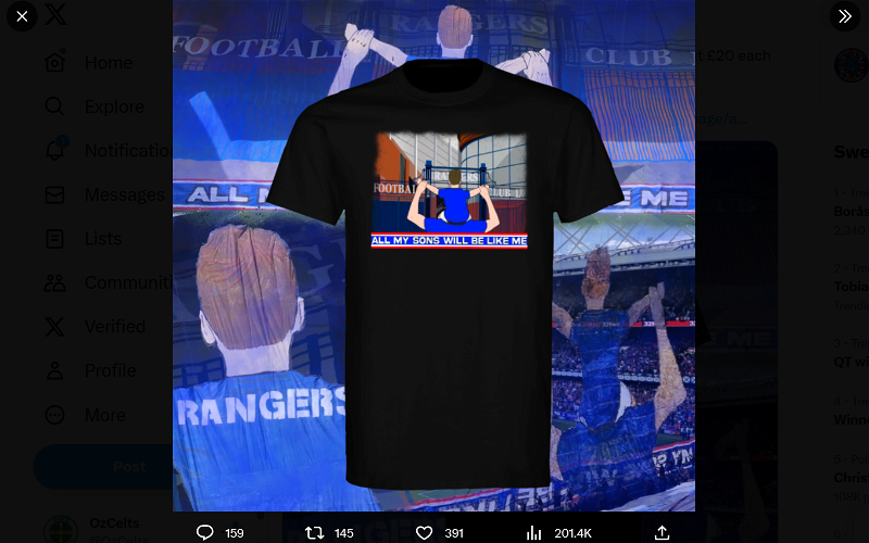 Image for UB commemorative T Shirt gamble: “Embarrassment, reminder of yet another pumping, Up there with 7-1 pic when skelped by Liverpool, remember losing to the Champions”