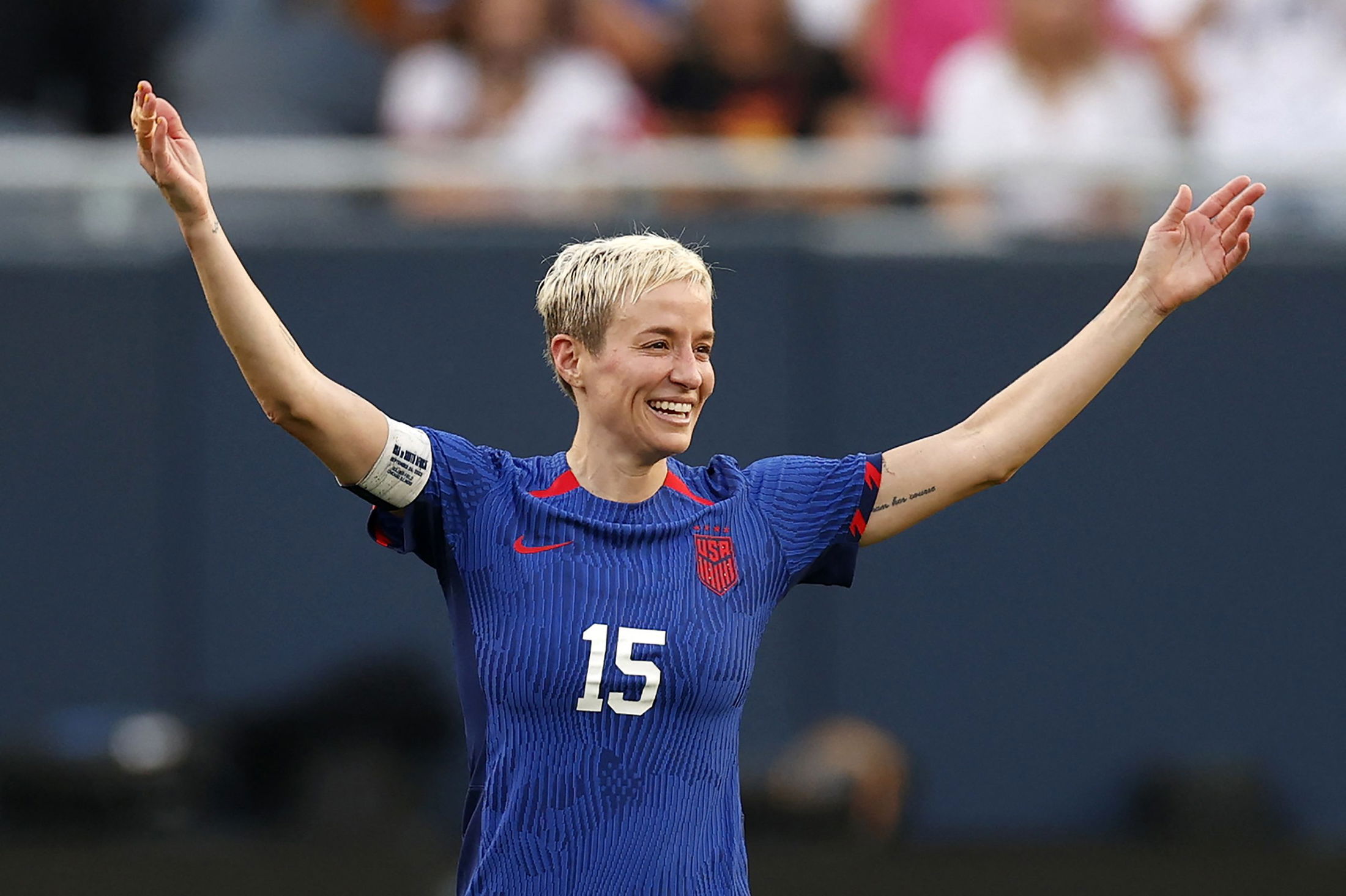 Rapinoe bids farewell as record NWSL crowd, sports greats pay tribute