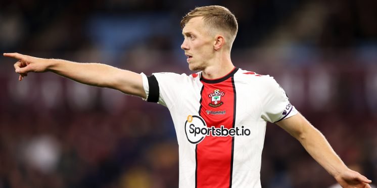 James Ward-Prowse in action for Southampton against Aston Villa