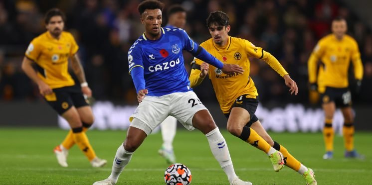 Jean-Philippe Gbamin in action for Everton