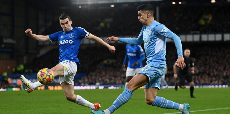 Seamus Coleman in action for Everton against Manchester City
