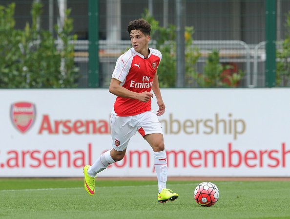 ST ALBANS, ENGLAND - JULY 11:  Savvas Mourgos of Arsenal during the pre season friendly match between Arsenal U21 and AFC Bournemouth U21 at London Colney on July 11, 2015 in St Albans, England.  (Photo by David Price/Arsenal FC via Getty Images)