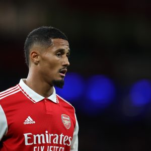 William Saliba in action for Arsenal