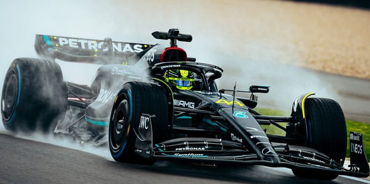 First pictures: New Mercedes W15 makes its debut on track · RaceFans