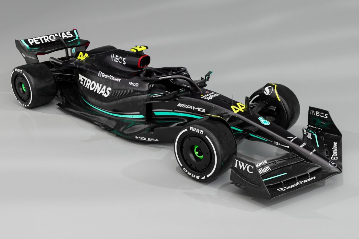 Mercedes reveal 2023 W14 F1 car and black livery