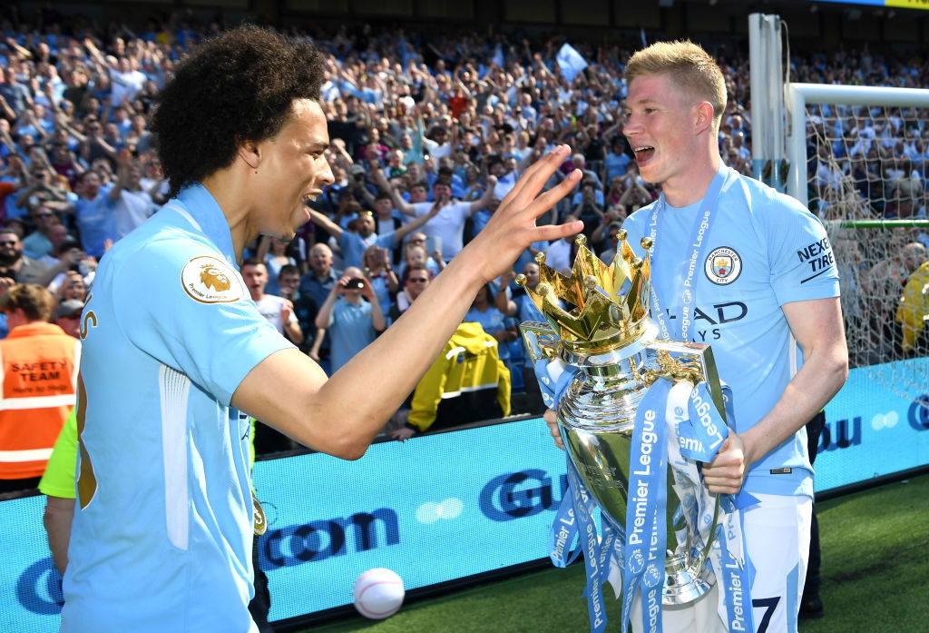 Чемпион на английском. De Bruyne and Sane.